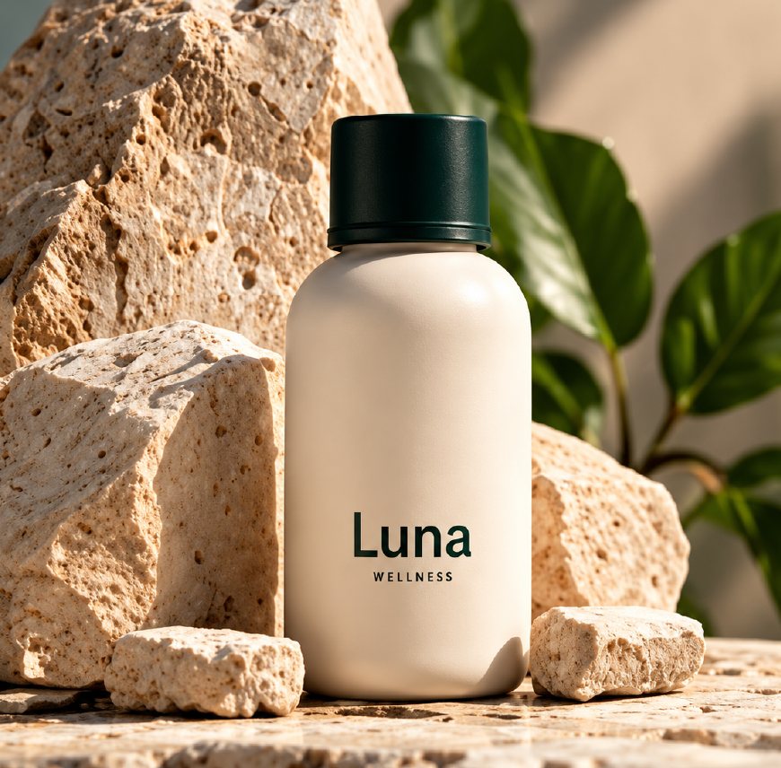 Luna bottle on stone